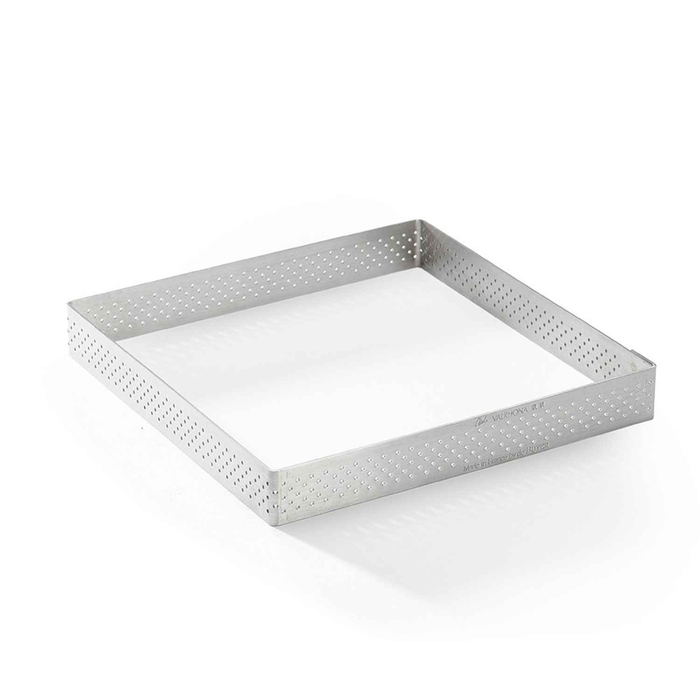 PERFORATED SQUARE STAINLESS STEEL RING 7X7XH2CM - DE BUYER - 3011243099192