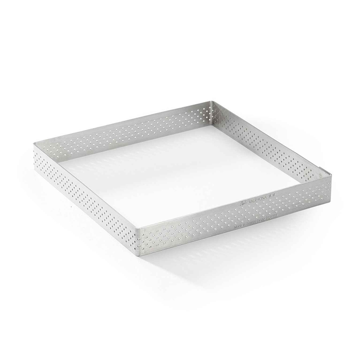 PERFORATED SQUARE STAINLESS STEEL RING 8X8XH2CM - DE BUYER - 3011243099208
