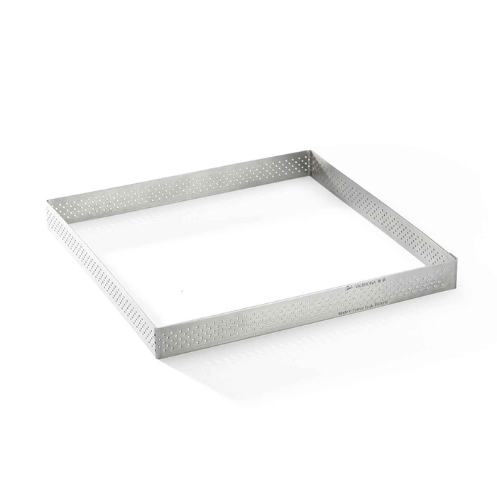 PERFORATED SQUARE STAINLESS STEEL RING 20X20XH2CM - DE BUYER - 3011243099222