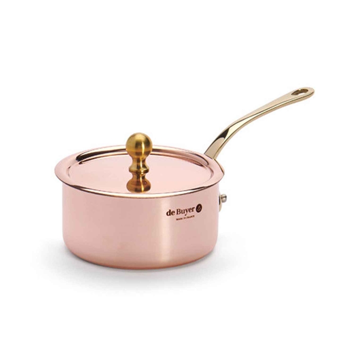 90% COPPER PAN WITH LID 30CL Ø9XH4.5CM - DE BUYER - 3011246453090