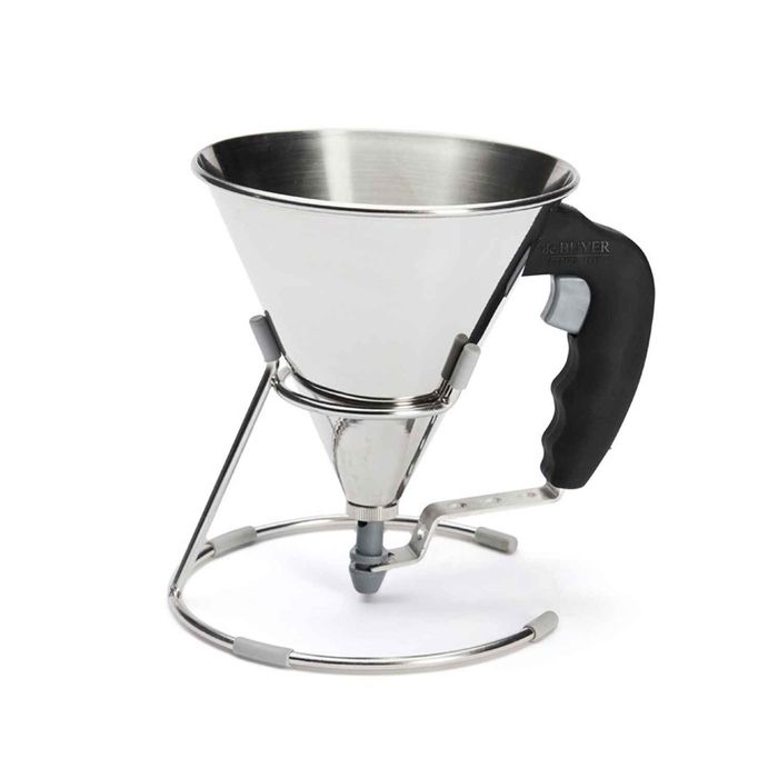 MINI STAINLESS STEEL PISTON FUNNEL 0,8L - DE BUYER - 3011243353003