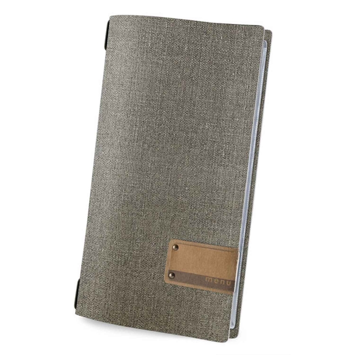 PORTA MENU 29.7X15.3CM 4PAG JUTA GREY ID4R4GE - DAG STYLE - 8058159390420