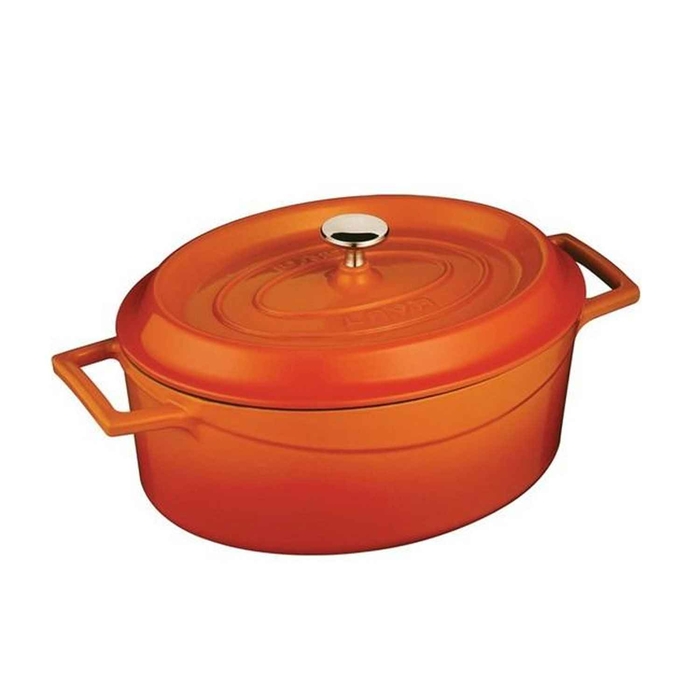 IRON OVAL CASSEROLE ORANGE ø25CM 3.3LT - PALMA & PALMA - 8680215490760