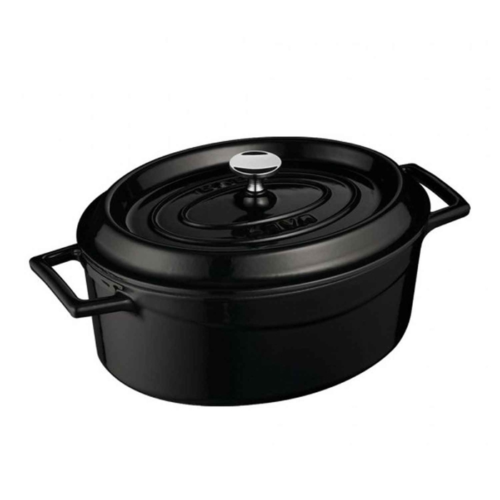 IRON OVAL CASSEROLE BLACK ø27CM 4LT - PALMA & PALMA - 8680215490845