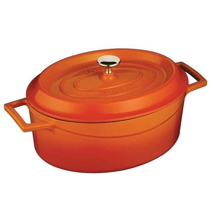IRON OVAL CASSEROLE ORANGE ø29CM 4.8LT - PALMA & PALMA - 8680215490883
