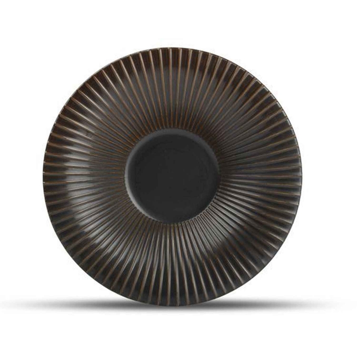 BRASS GOURMET DEEP PLATE STRIPED SILVER Ø26CM - ARTE DE LA MESA - 2200034793