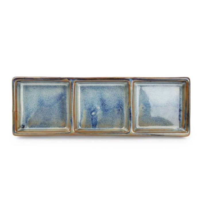 TRAVESSA 24X8CM 3 DIVISOES BLUE NOVA 642412 - ARTE DE LA MESA - 5410595746576