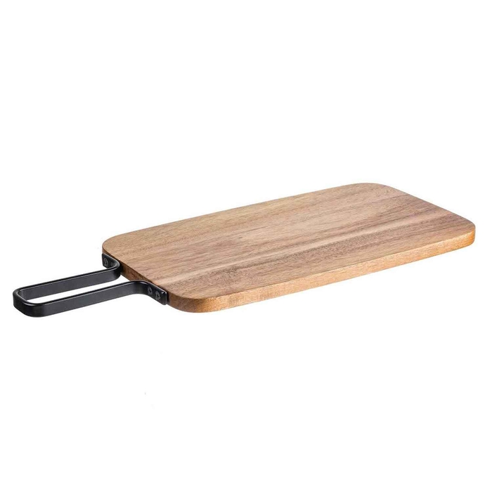 TABUA MADEIRA 38.5X21.5CM C/PEGA INOX 10078 - PALMA & PALMA - 727875253873