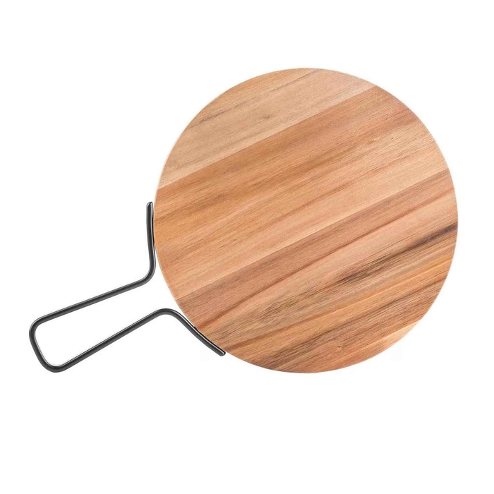 TABUA MADEIRA Ø30.5CM C/PEGA INOX 10080 - PALMA & PALMA - 727875253897