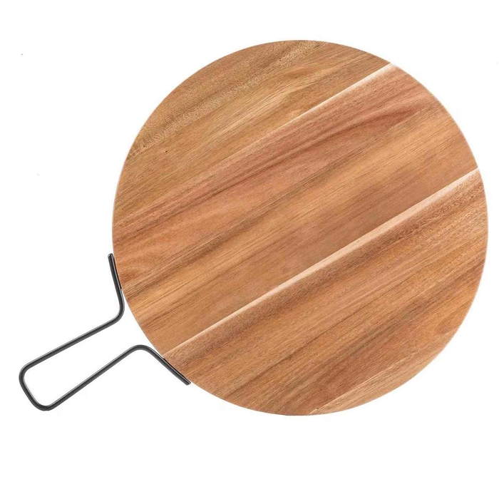 TABUA MADEIRA Ø35.5CM C/PEGA INOX 10081 - PALMA & PALMA - 727875253903