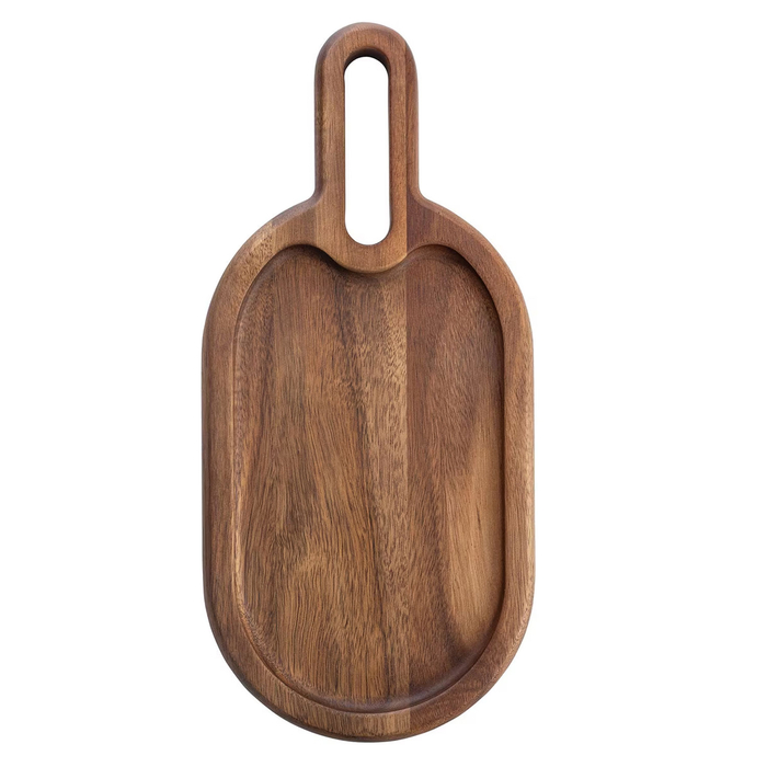 TABUA MADEIRA ACACIA OVAL 18.5X11.3CM C/PEGA 11522 - PALMA & PALMA - 727875271242