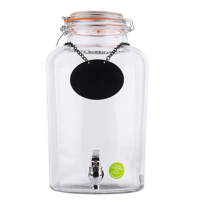 GLASS DISPENSER JAR W/TAP 9.5L - PALMA & PALMA - 727875203564