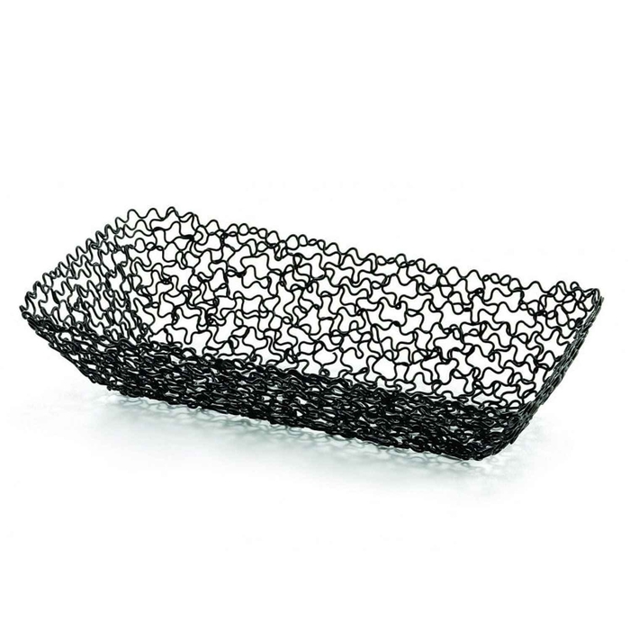 BOUCLÉ RETANGULAR METAL BLACK BASKET 20X11X4CM - PALMA & PALMA - 727875091208