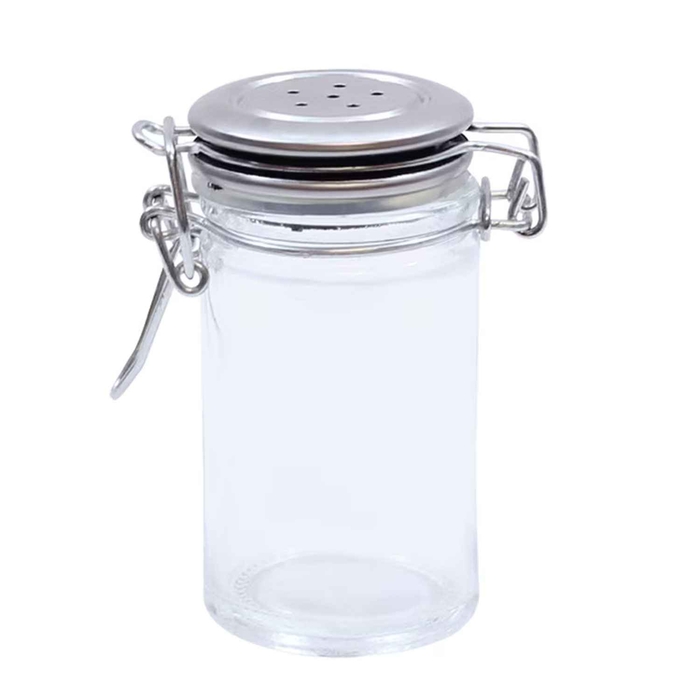 RESEALABLE GLASS SALT/PEPPER 60ML COVER W/SPRING - PALMA & PALMA - 727875221964