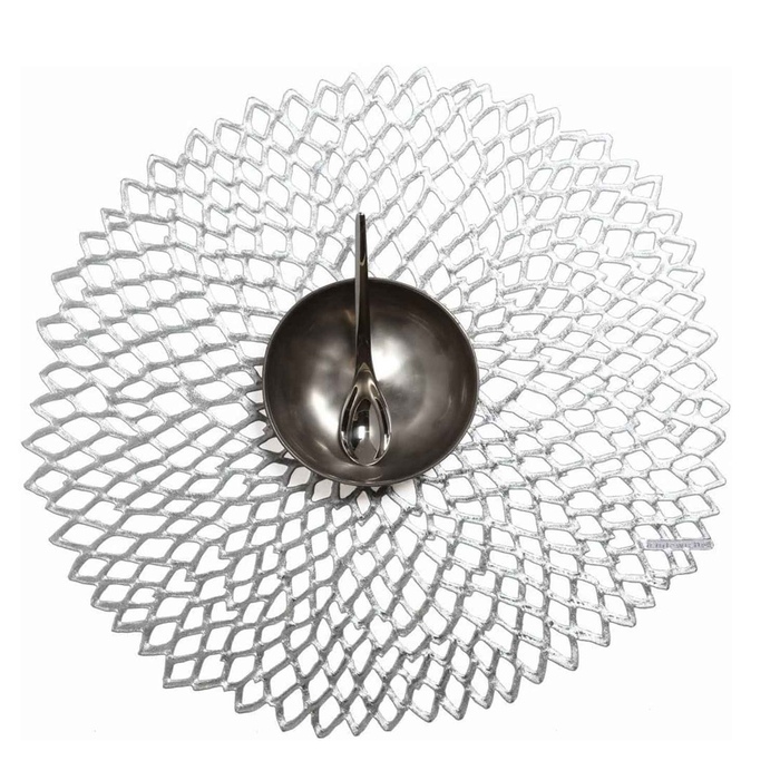DAHLIA SILVER INDIVIDUAL TOWEL Ø39CM - CHILEWICH - 2270010501