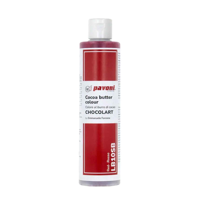COCOA BUTTER CHOCOLART RED 200G - PAVONI - 8029248326521