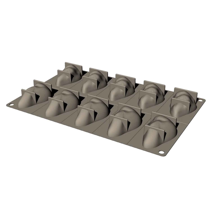 MOLDE SILICONE OYSTER 10 CAVIDADES 30X20CM - PAVONI - 8029248389625