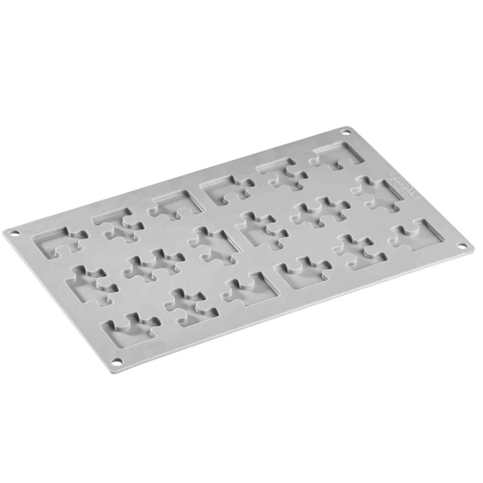 MOLDE SILICONE PUZZLE 18 CAVIDADES 30X20CM - PAVONI - 8029248385382