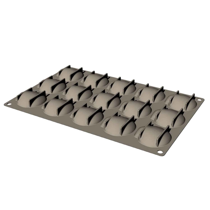 MOLDE SILICONE SCALLOP 15 CAVIDADES 30X20CM - PAVONI - 8029248389588