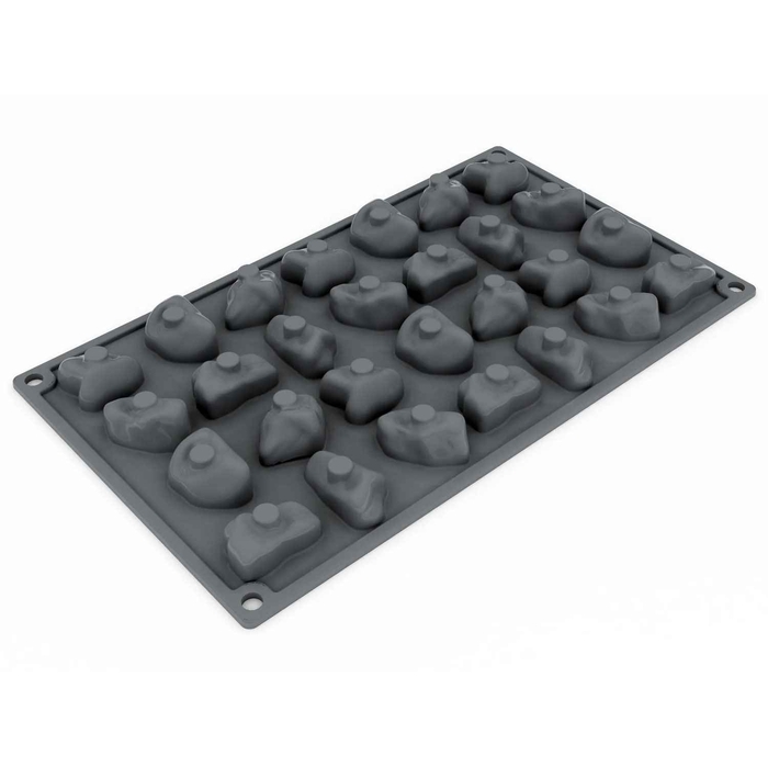 MOLDE SILICONE 30X20CM GRAVEL 28 CAVIDADES GG022S - PAVONI - 8029248385313