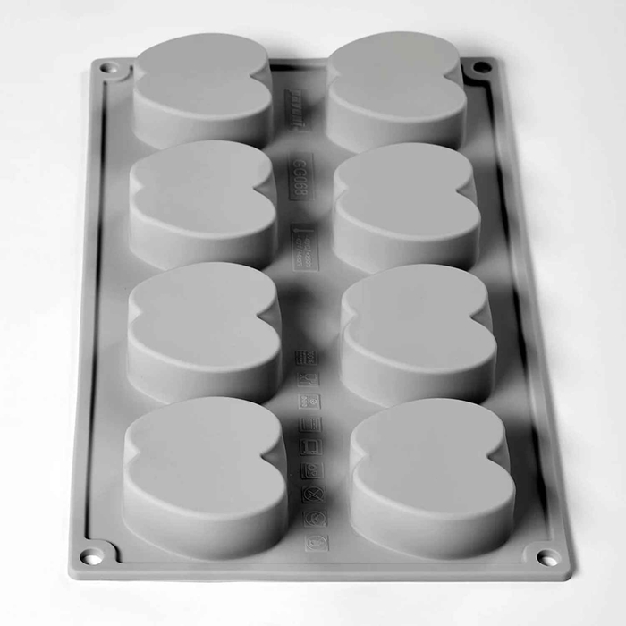 MOLDE SILICONE 300X175MM 8 HALF APPLE GG068S - PAVONI - 8029248480933