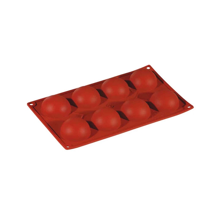 SILICONE MOLD WITH 8 SEMIESFERS Ø60MM 300X175MM - PAVONI - 8029248022966