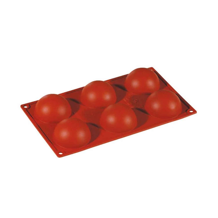 MOLDE SILICONE C/6 SEMIESFERAS Ø70MM 300X175MM - PAVONI - 8029248021624