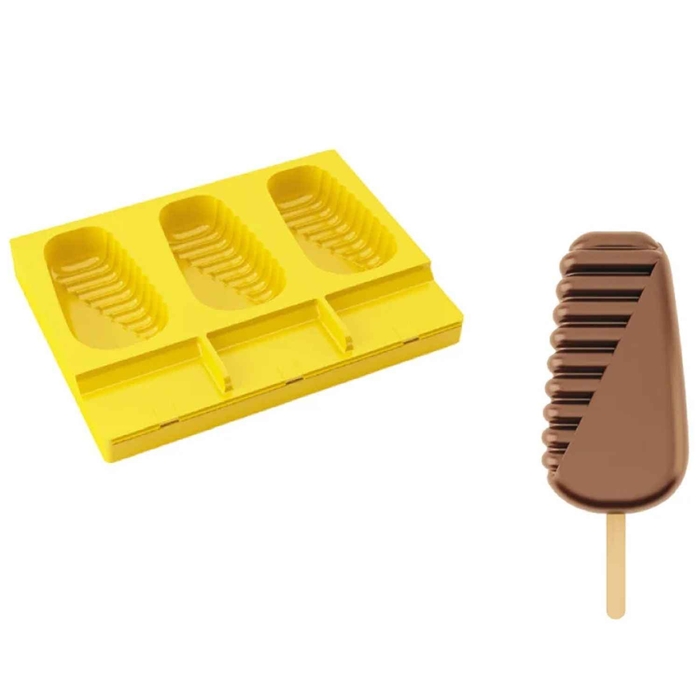 MOLDE SILICONE 3 GELADOS ACAPULCO+50 PAUS - PAVONI - 8029248277427