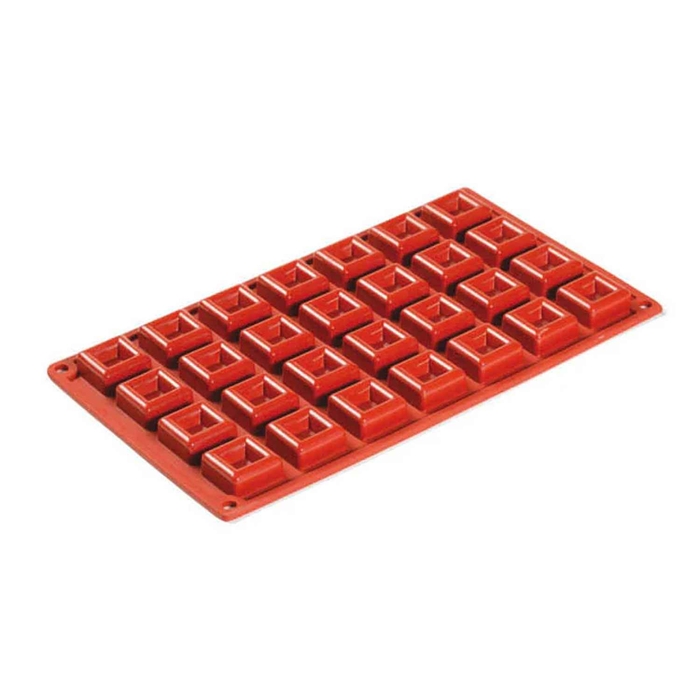 MOLDE SILICONE 300X175MM C/28 SAVARIN QUADRADO - PAVONI - 8029248234635