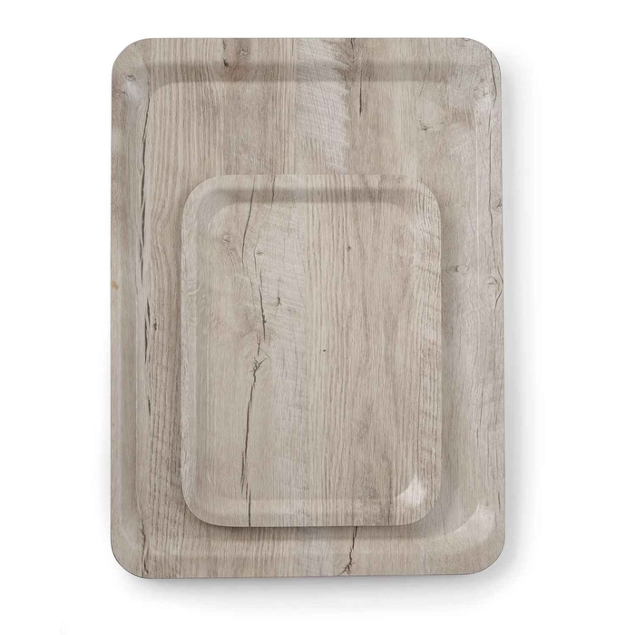 MELAMINE SERVING TRAY W/WOOD PRINT 24X35CM - HENDI - 8711369508909