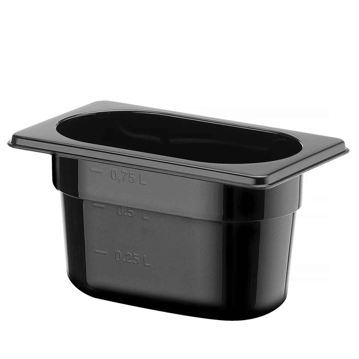CONTAINER POLICABORNATO PRETO GN1/9 100MM 862827 - HENDI - 8711369862827
