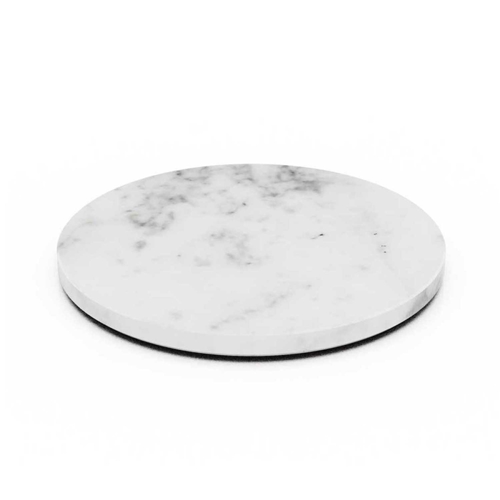 WHITE MARBLE PLATE Ø320X25MM - CRASTER - 5056843403336
