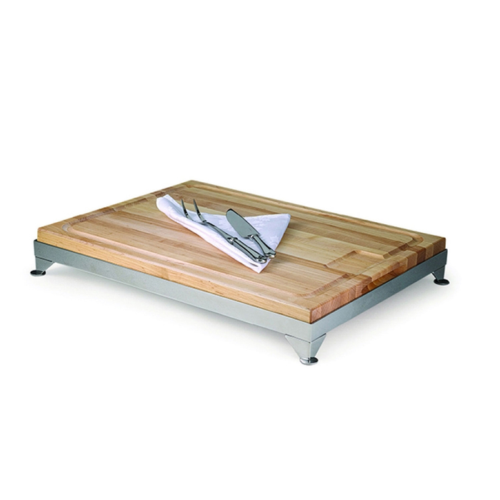 WOODEN BOARD WITH STAINLESS FRAME 60X45CM - STEELITE - 5018461626221