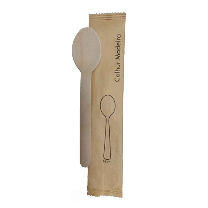 COLHER NATURAL MADEIRA 16CM EMB IND C/500 (C1000) - PALMA & PALMA - 2470016650