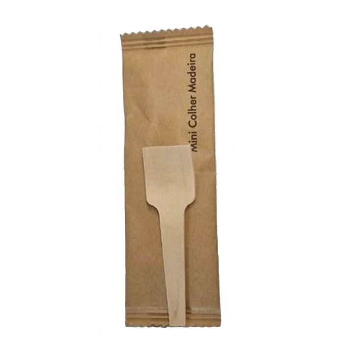 COLHER GELADO MADEIRA 7CM EMB IND C/500 (C1000) - PALMA & PALMA - 2470016653