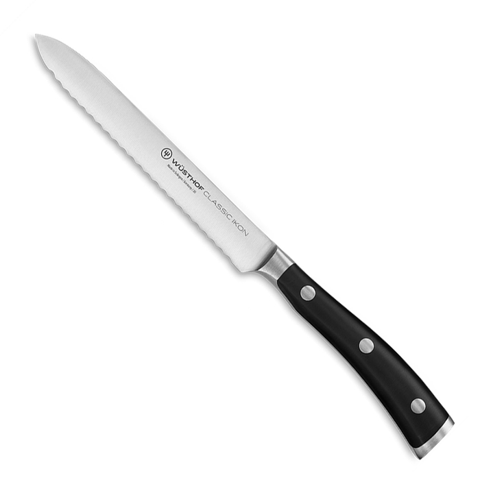 FACA SERRILHA LAMINA 14CM CLASSIC IKON NEGRO 4126 - WUSTHOF - 4002293012605
