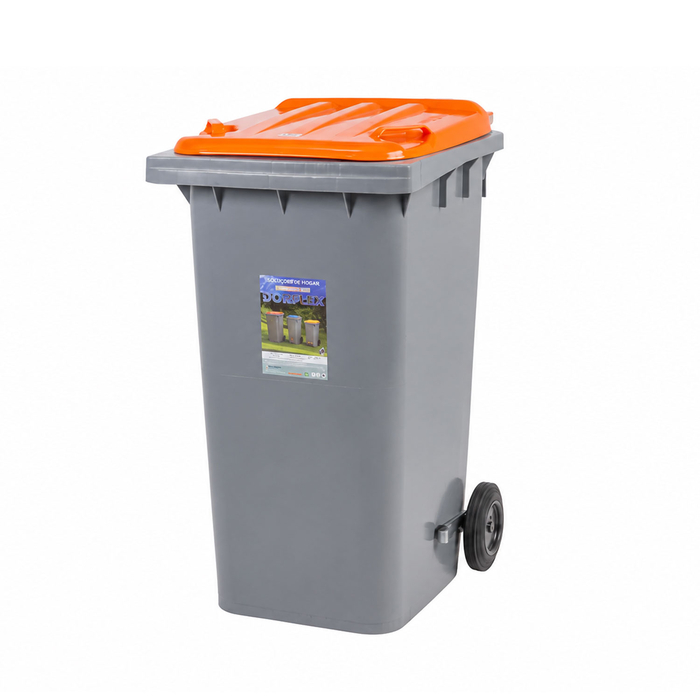 CONTENTOR 240 LT.C/RODAS C/TAMPA LARANJA 641/2/3 - DOMPLEX - 5601183641230