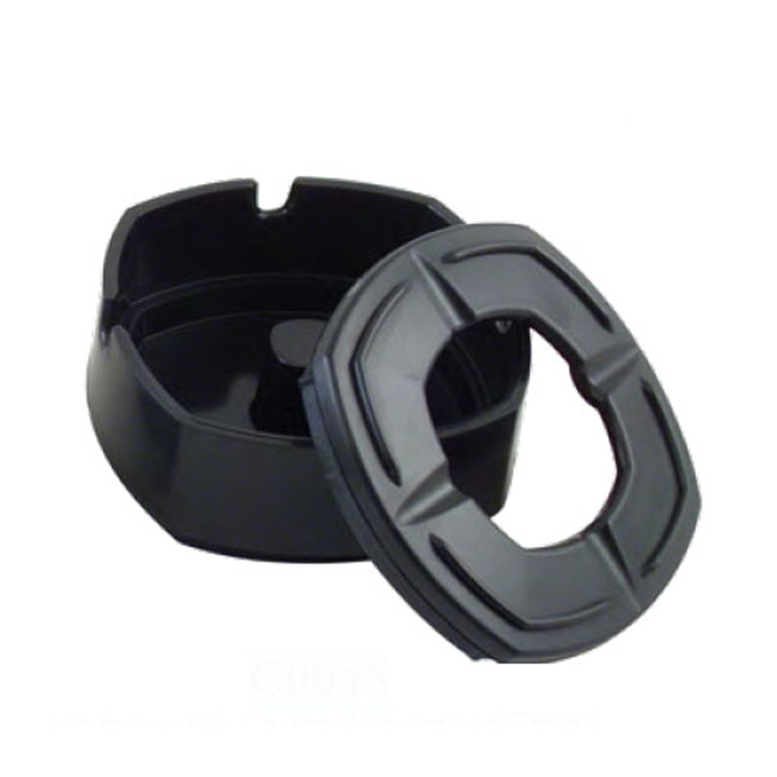 ASHTRAY WITH COVER WINDPROOF BLACK - THE BARS - 8099999005860