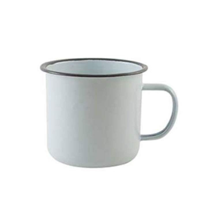 CANECA ESMALTE BRANCA 450ML REBORDO PRETO MUG03 - THE BARS - 8099999003651