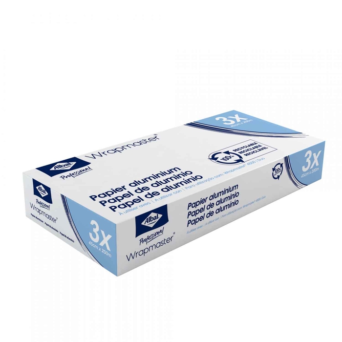 BOX WITH 3 ALUMINUM ROLLS 45CMX200M - WRAPMASTER - 2840015901