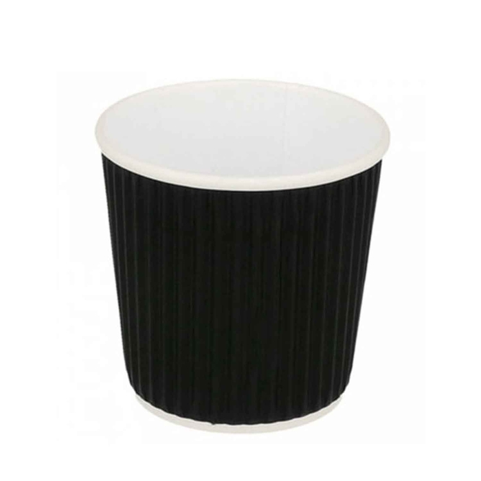 COPO PAPEL CANELADO BLACK 110ML (4 OZ) C/1000 - PALMA & PALMA - 2970010015