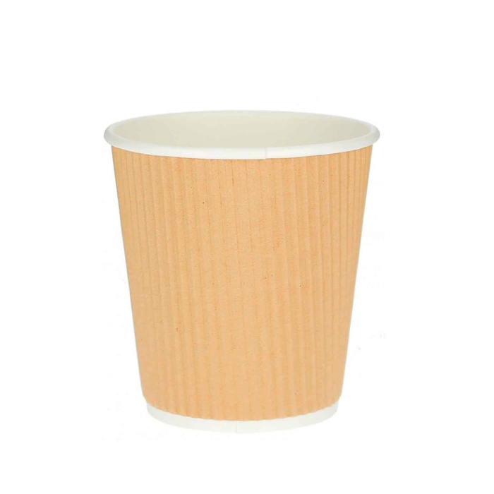 COPO PAPEL CANELADO KRAFT 350ML (12 OZ) C/500 - PALMA & PALMA - 2970010019